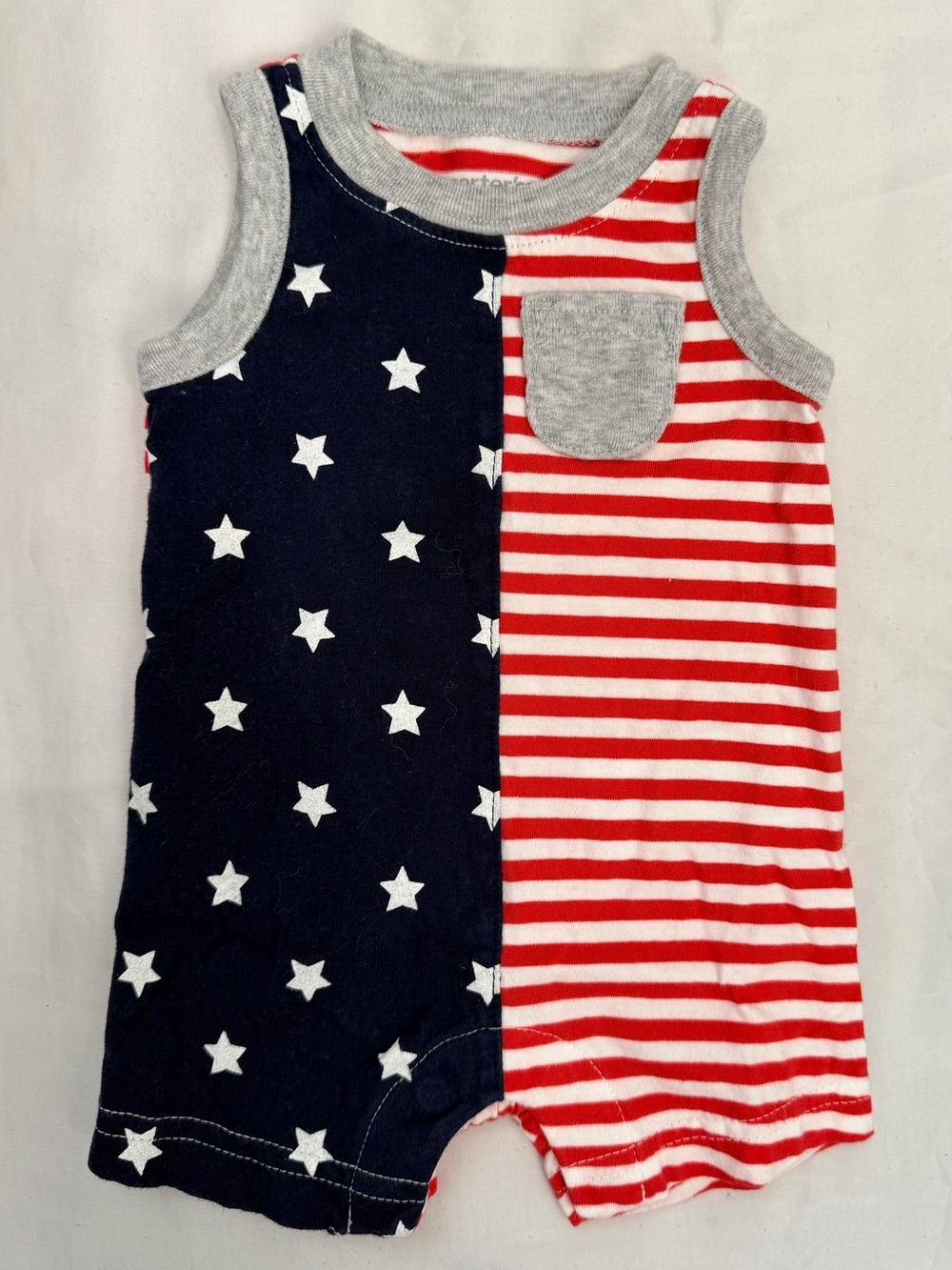 Toddler Sleeveless Stars & Stripes Romper